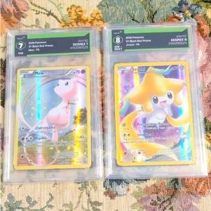 Pokemon Cards Mew & Jirachi. Degree Slab Collector Graded Mew #7 Jirachi #8